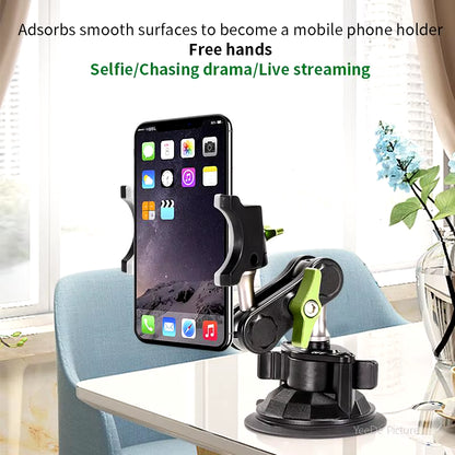 Universal Metal Phone Clamp Holder in Car Ball Head Bracket Suction Cup Mount 360 Rotate Stand for Iphone Samsung Xiaomi Clip