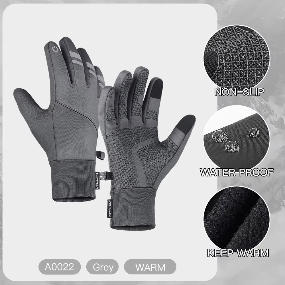 3M Gloves Black Waterproof Winter Warm Cycling Outdoor Sports Running Riding Motorcycle Ski Touch Screen Snowboard Gloves Men